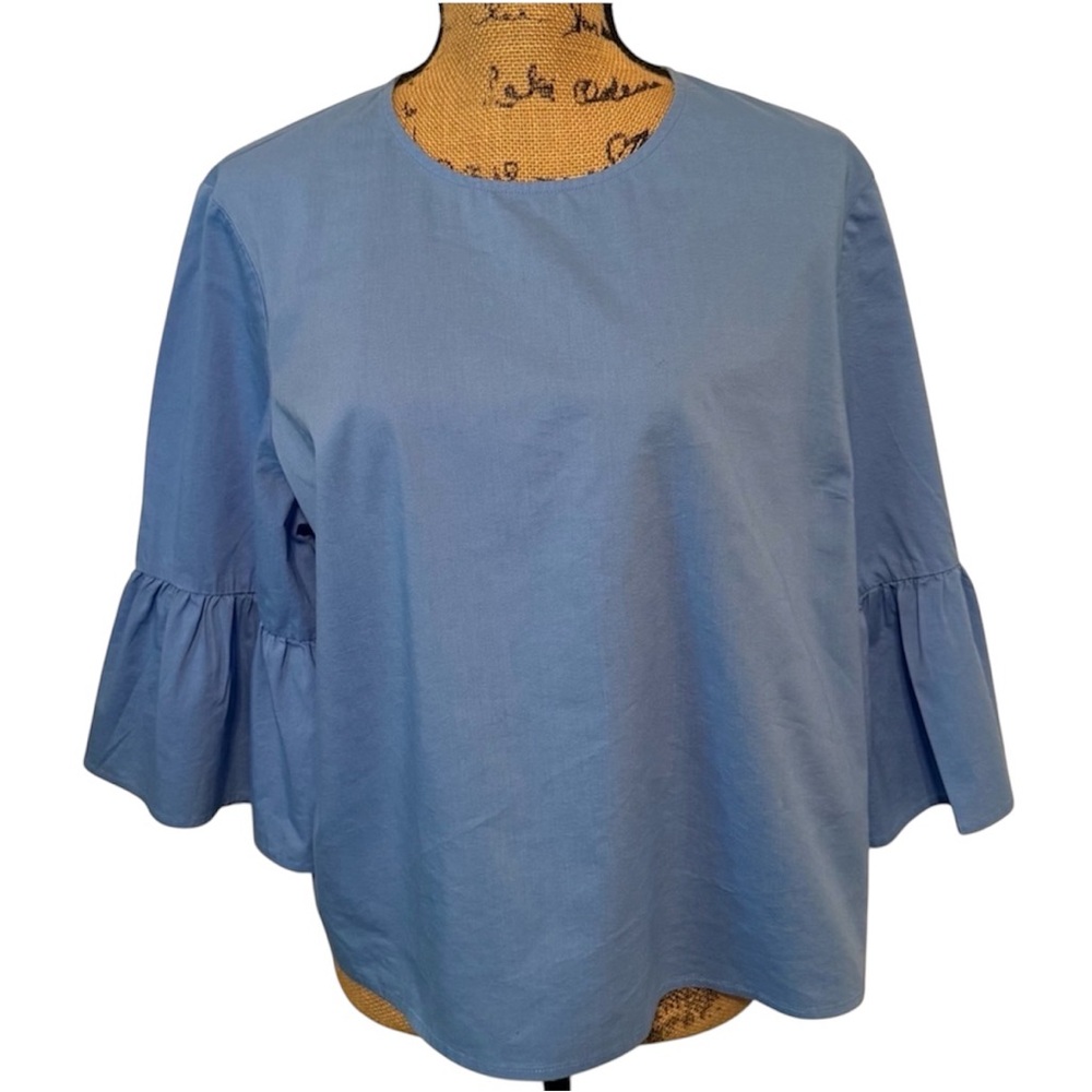 Marled Swiss Blue Bell Sleeve Top XL
